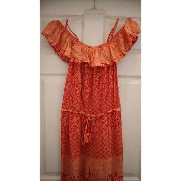 Anthropologie RAGA R3577-88 Women's Sz S Red Hard Lovin Frill Top Jumpsuit - Picture 3 of 6
